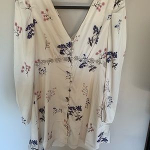 Self Portrait button down silk floral dress.